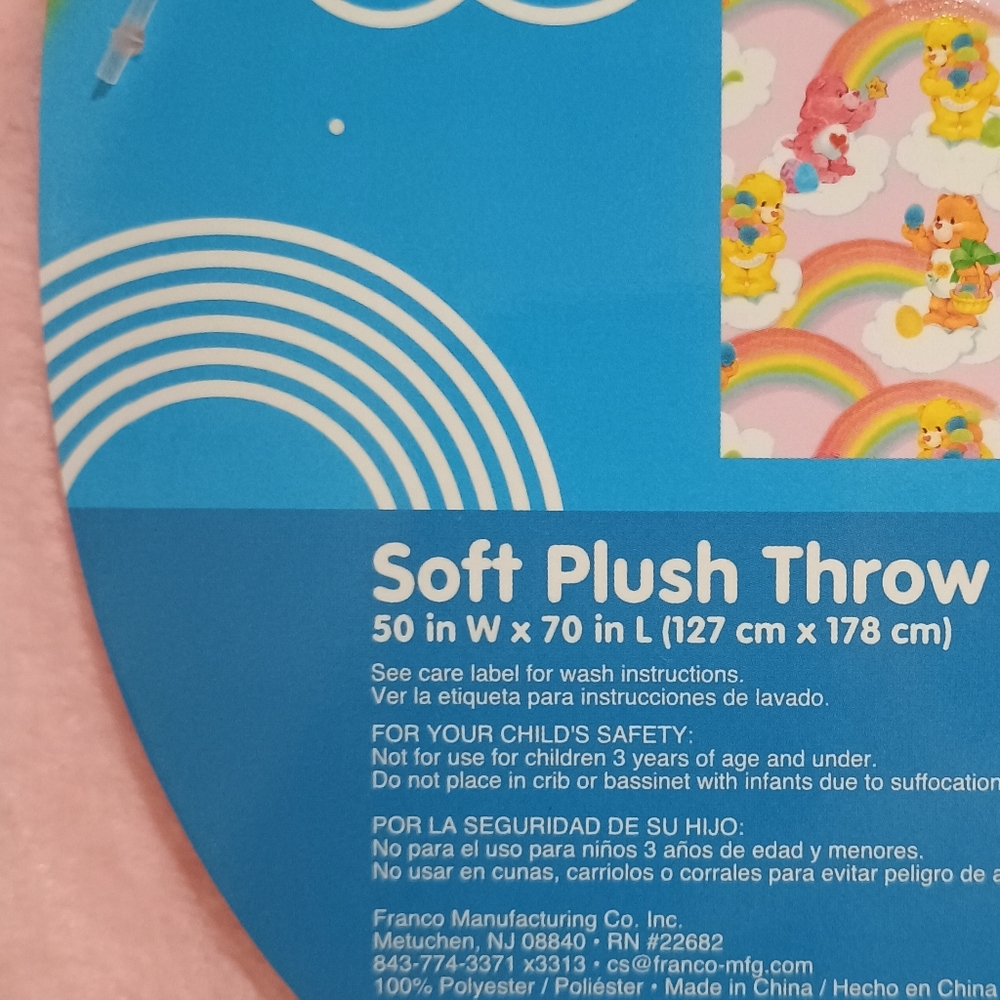 New Care Bears Vibrant Easter Throw Blanket Size 50x70 - Picture 4 of 5